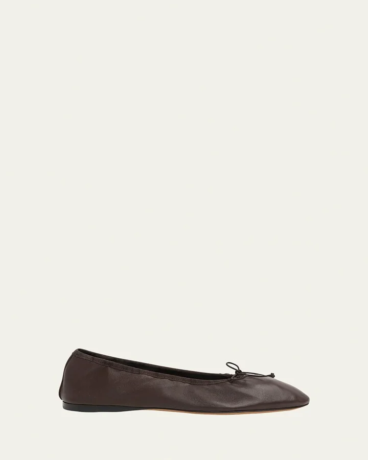 Awar Leather Bow Ballerina Flats