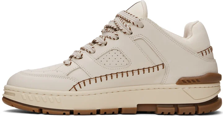 Axel Arigato Beige & Brown Area Lo Stitch Sneakers - Image 3