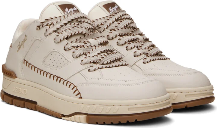 Axel Arigato Beige & Brown Area Lo Stitch Sneakers - Image 4