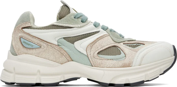 Axel Arigato Beige & Green Marathon Runner Sneakers
