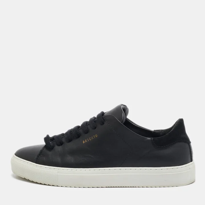Axel Arigato Black Leather and Suede Lace Up Sneakers Size 38