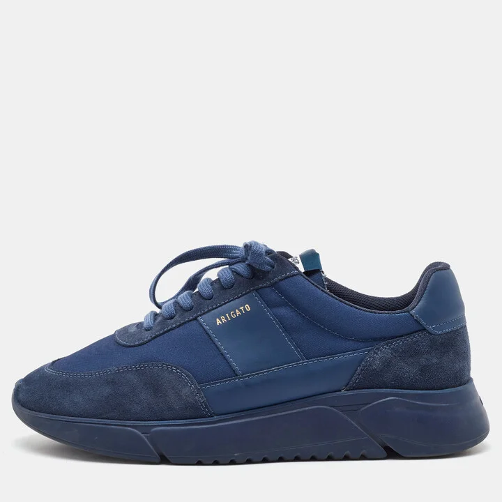 Axel Arigato Blue Fabric and Suede Genesis Vintage Runner Sneakers Size 44