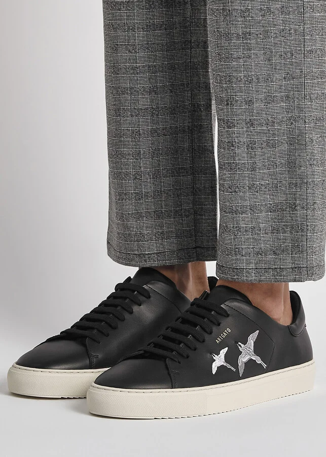 Axel Arigato Clean 90 Black Embroidered Leather Sneakers - Image 5