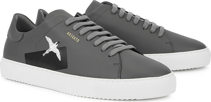 Axel Arigato Clean 90 Grey Embroidered Leather Sneakers - Image 2