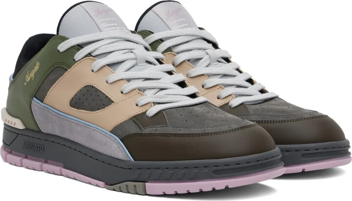 Axel Arigato Gray & Green Area Lo Sneakers - Image 4