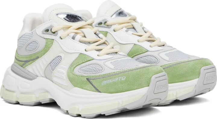 Axel Arigato Gray & Green Sphere Runner Sneakers - Image 4