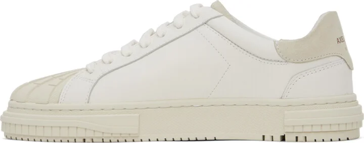 Axel Arigato White & Beige Atlas Toe Cap Sneakers - Image 3