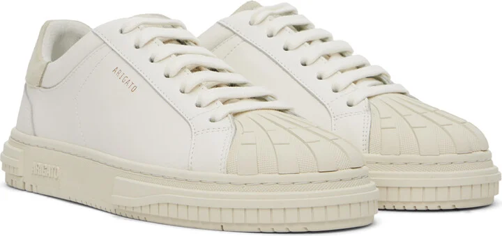 Axel Arigato White & Beige Atlas Toe Cap Sneakers - Image 4