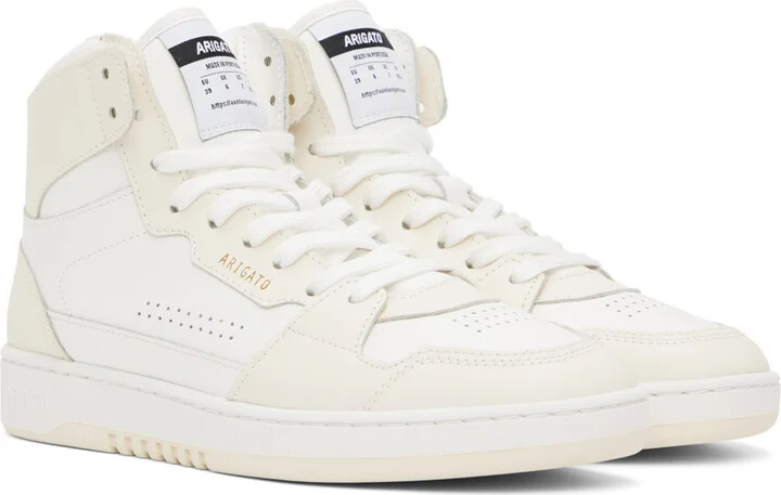 Axel Arigato White & Beige Dice Hi Sneakers - Image 4