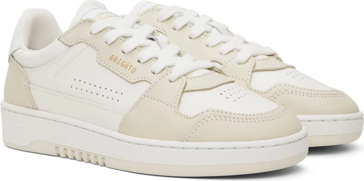 Axel Arigato White & Beige Dice Lo Sneakers - Image 4