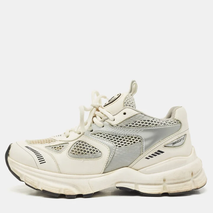 Axel Arigato White/Black Leather and Mesh Marathon Runner Sneakers Size 35