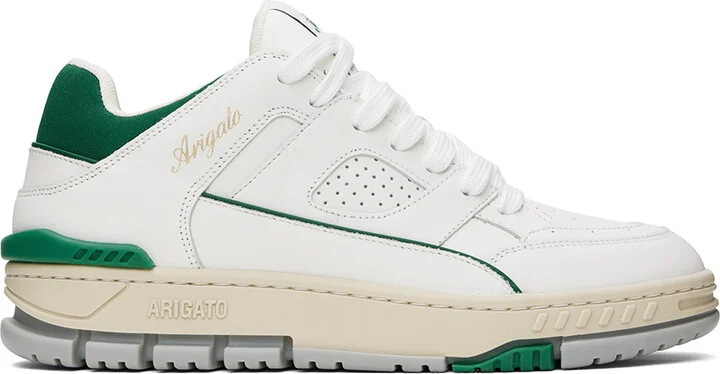 Axel Arigato White & Green Area Lo Sneakers