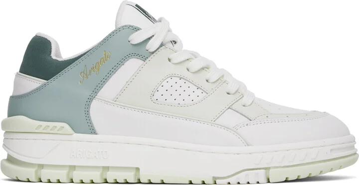 Axel Arigato White & Green Area Lo Sneakers