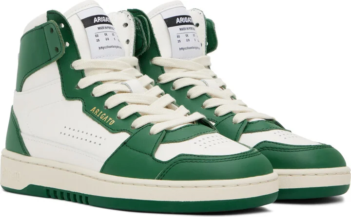 Axel Arigato White & Green Dice Hi Sneakers - Image 4