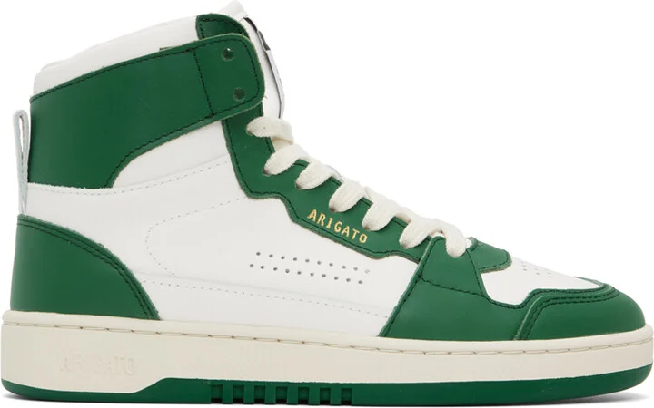 Axel Arigato White & Green Dice Hi Sneakers