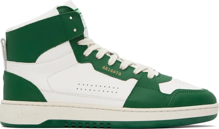 Axel Arigato White & Green Dice Hi Sneakers