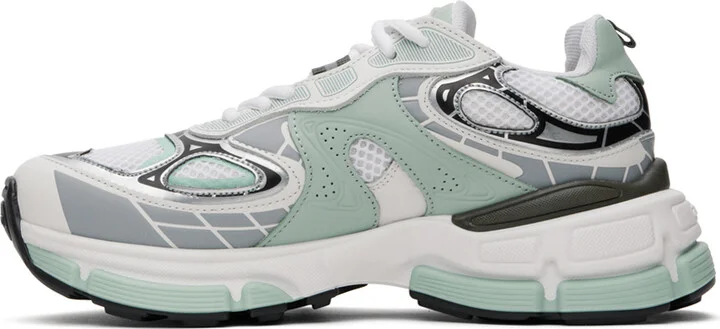 Axel Arigato White & Green Sphere Trip Runner Sneakers - Image 3