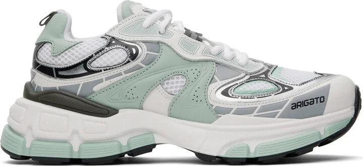 Axel Arigato White & Green Sphere Trip Runner Sneakers