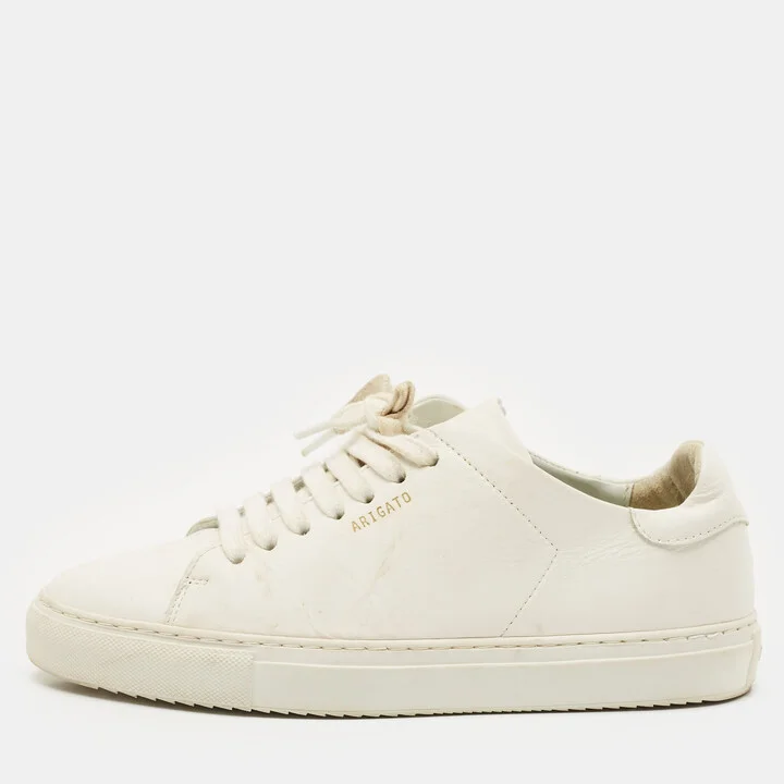 Axel Arigato White Leather Clean 90 Low Top Sneakers Size 38