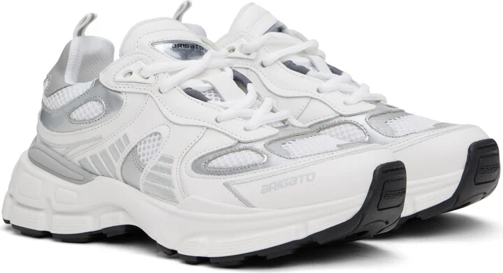 Axel Arigato White & Silver Sphere Runner Sneakers - Image 4