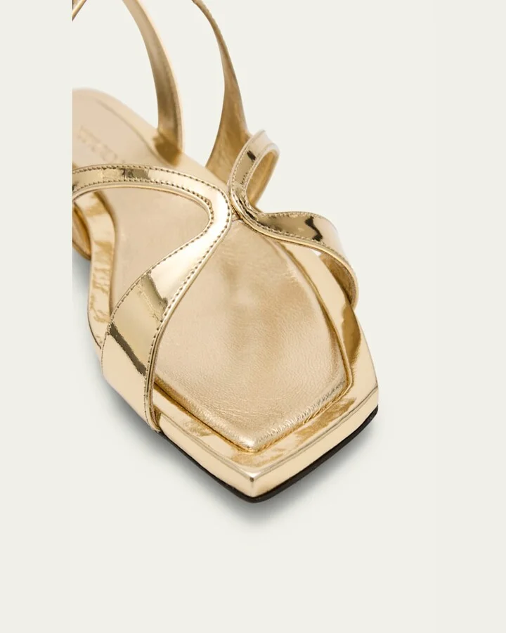 Ayla Metallic Leather Ankle-Strap Sandals - Image 3