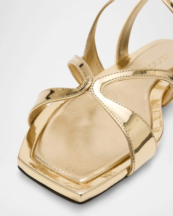Ayla Metallic Leather Ankle-Strap Sandals - Image 6
