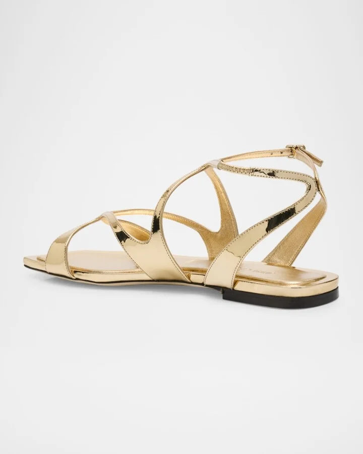 Ayla Metallic Leather Ankle-Strap Sandals - Image 8