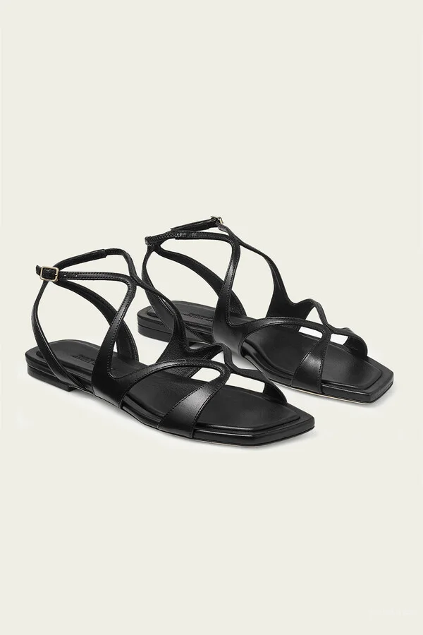 Ayla Nappa Leather Flats in Black - Image 2