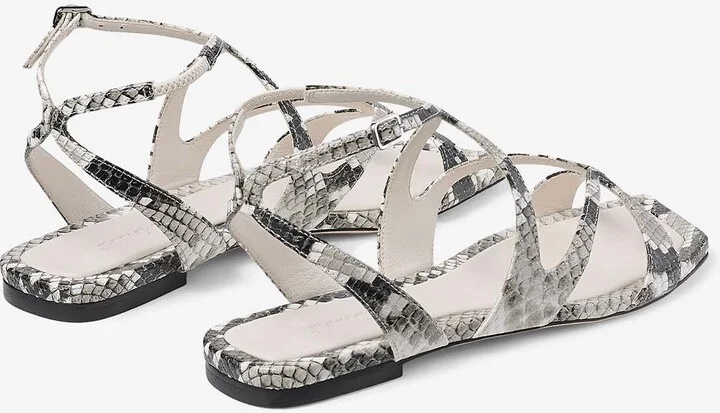 Ayla Snake Print Leather Flats - Image 2
