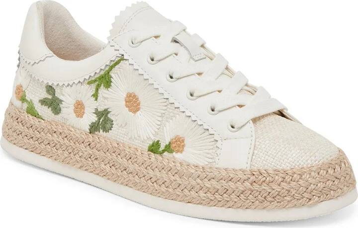 White Floral Raffia