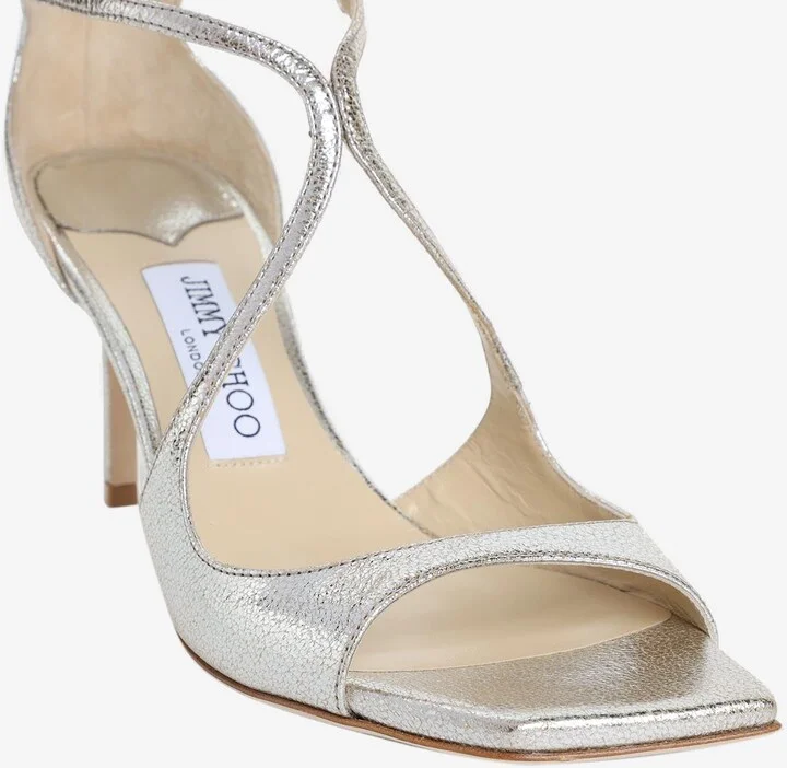 Azia 75 Metallic-Leather Sandals - Image 3