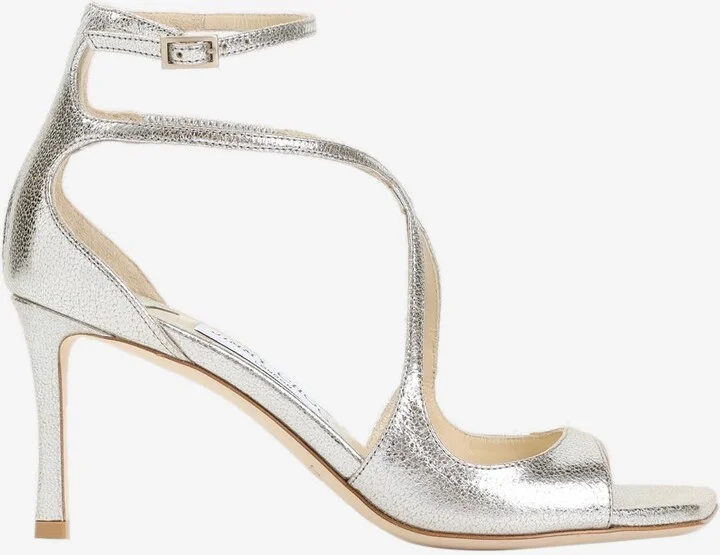 Azia 75 Metallic-Leather Sandals