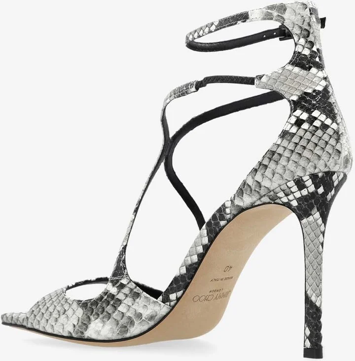 Azia 95 Python Print Leather Sandals - Image 2