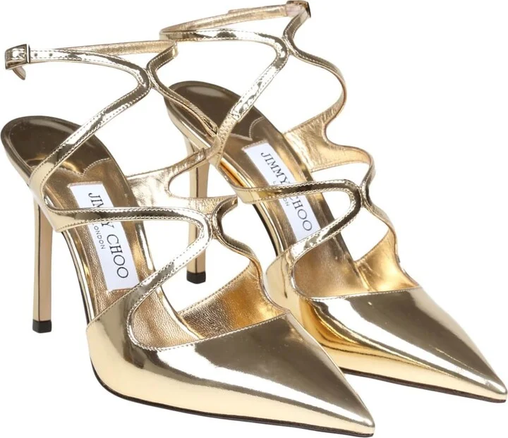 Azia 95 Slingback In Gold Metallic Leather - Image 2