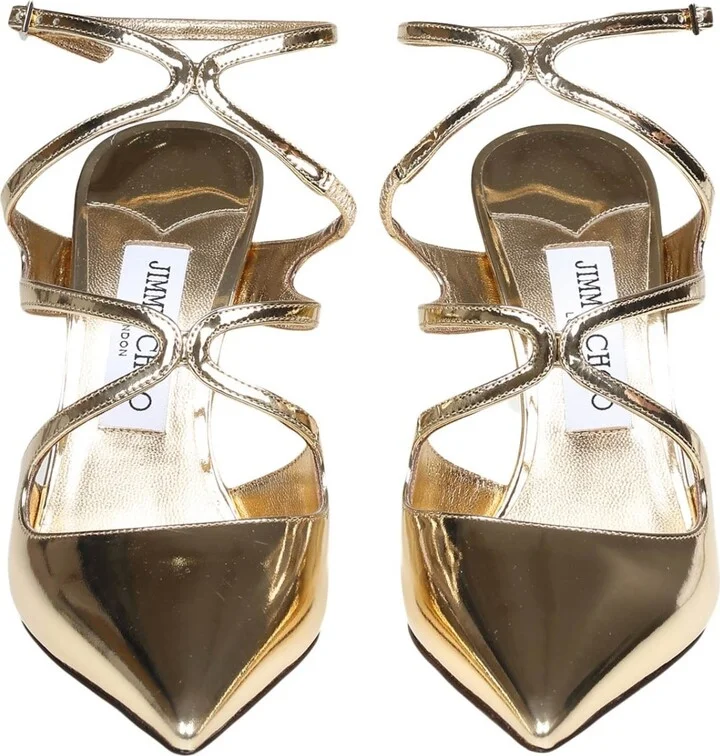 Azia 95 Slingback In Gold Metallic Leather - Image 3