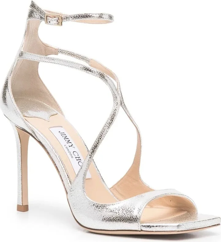 Azia 95mm metallic leather sandals - Image 2