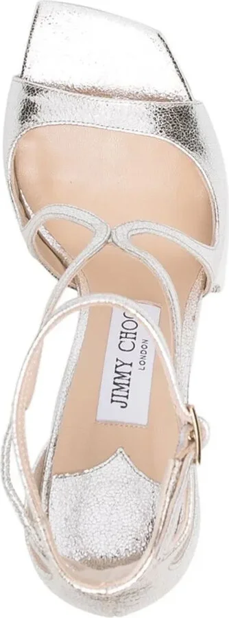 Azia 95mm metallic leather sandals - Image 4