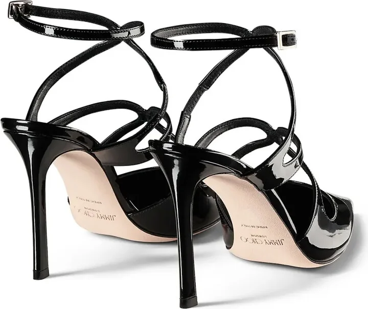 Azia 95mm patent-finish leather pumps - Image 2