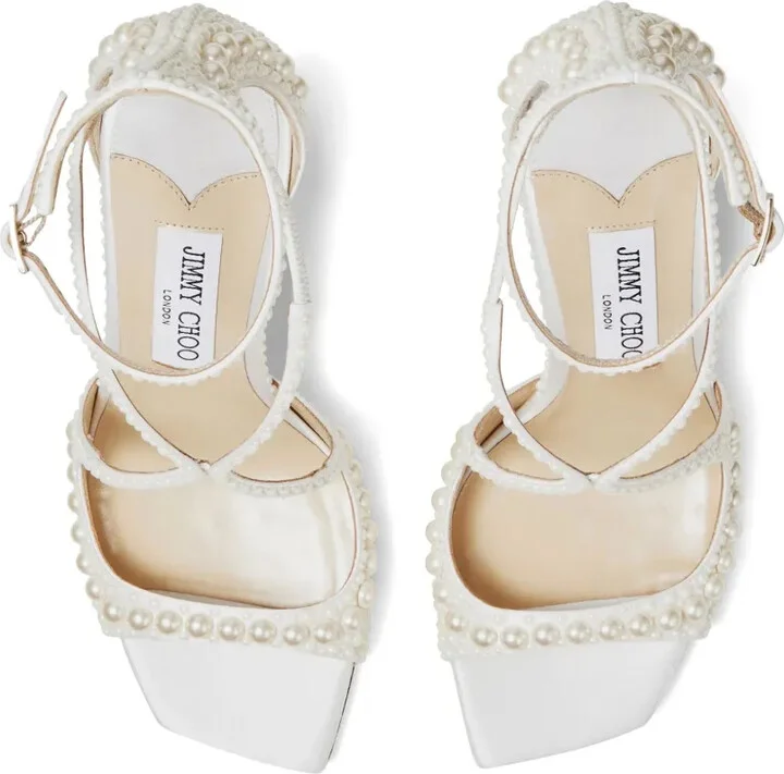 Azia 95mm pearl-embellished sandals - Image 4