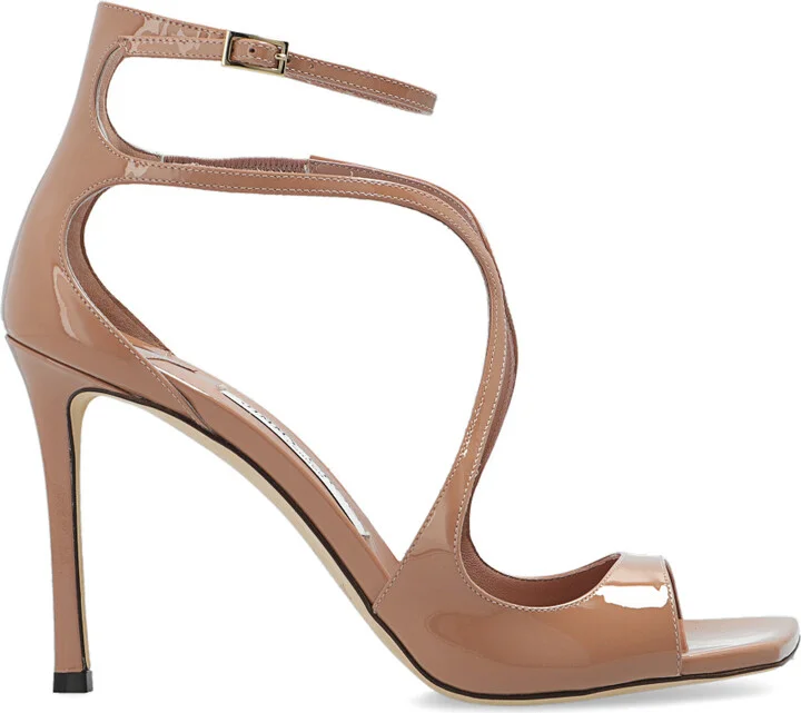 ‘Azia’ Heeled Sandals, , - Beige