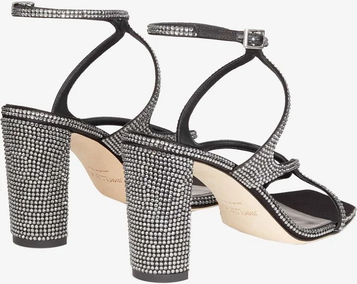 Azie 85 Crystal-Embellished Satin Sandals - Image 2