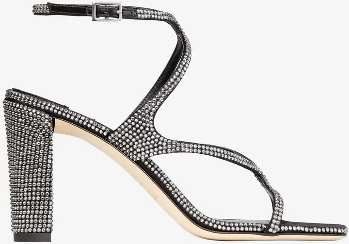 Azie 85 Crystal-Embellished Satin Sandals