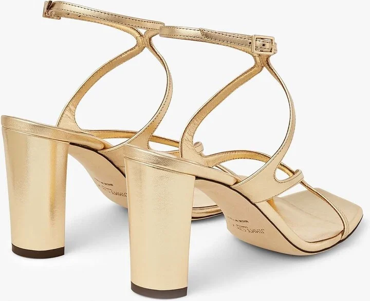 Azie 85 Sandals in Metallic Nappa Leather - Image 2