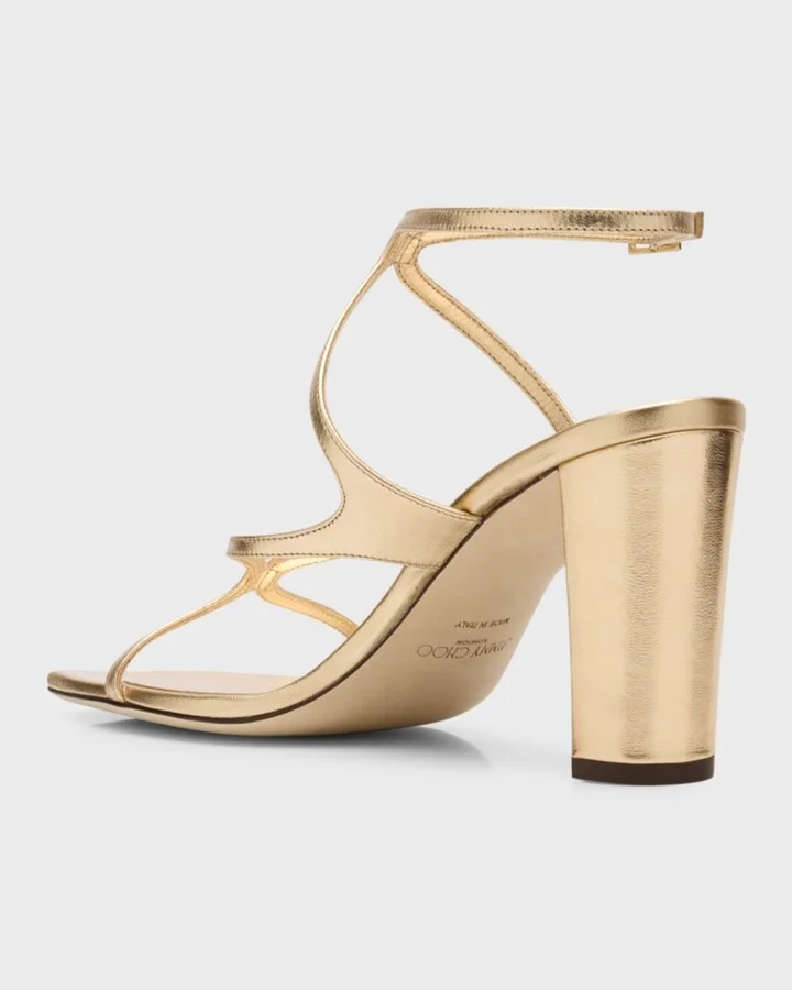 Azie Metallic Ankle-Strap Sandals - Image 5