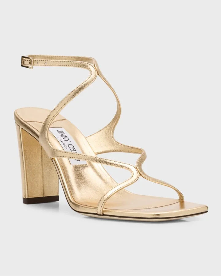 Azie Metallic Ankle-Strap Sandals - Image 7