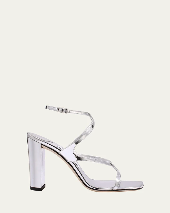 Azie Metallic Ankle-Strap Sandals