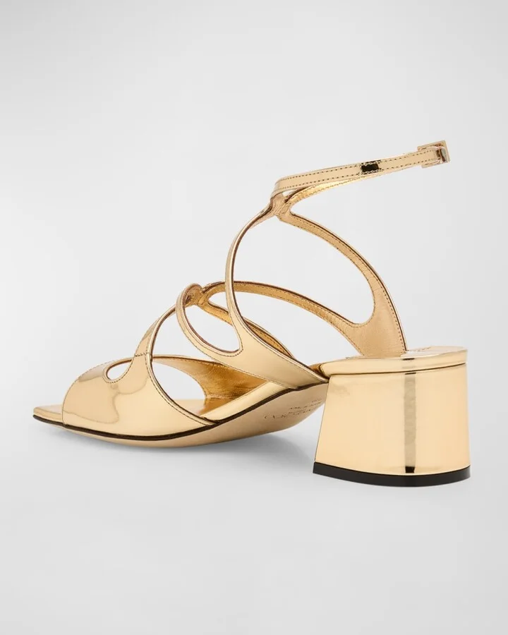 Azilia Strappy Metallic Sandals - Image 2