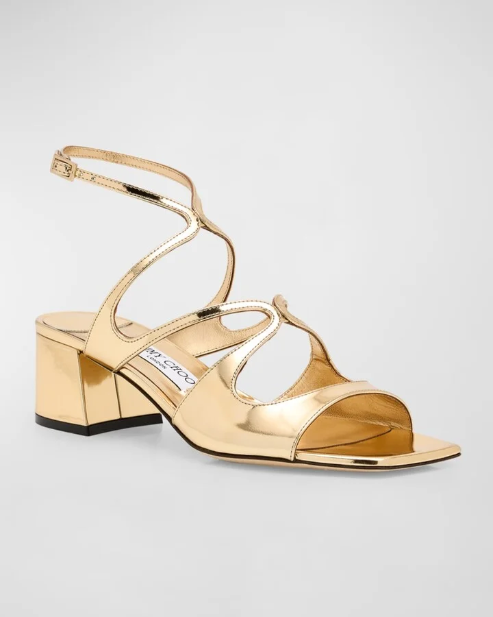 Azilia Strappy Metallic Sandals - Image 4