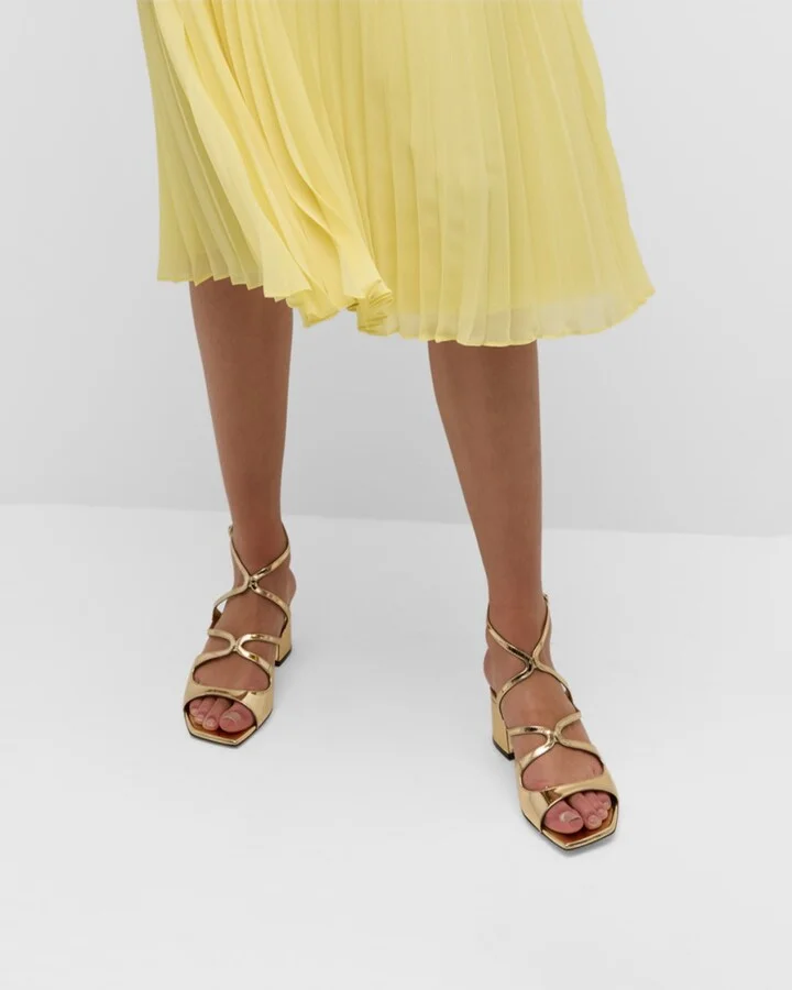 Azilia Strappy Metallic Sandals - Image 5