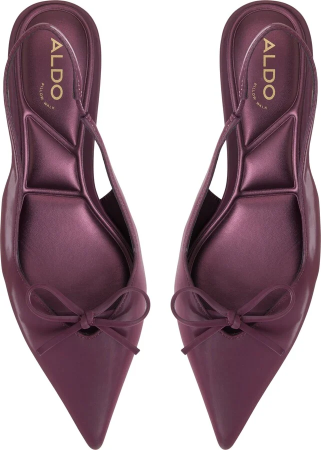 Azizza Slingback Pointed Toe Kitten Heel Pump - Image 4